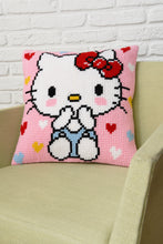Load image into Gallery viewer, Cushion Cross Stich Kit ~ Hello Kitty Kiss Kiss