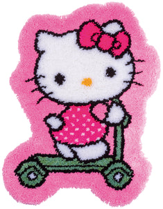 Rug Shaped Latch Hook Kit ~ Hello Kitty Transport