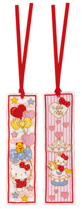 Counted Cross Stitch Kit Bookmark ~ Hello Kitty Doodle Heart Set of 2