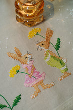 Load image into Gallery viewer, Tablecloth Embroidery Kit ~ Easter Rabbits