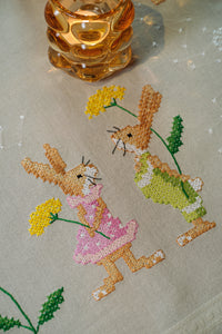Tablecloth Embroidery Kit ~ Easter Rabbits