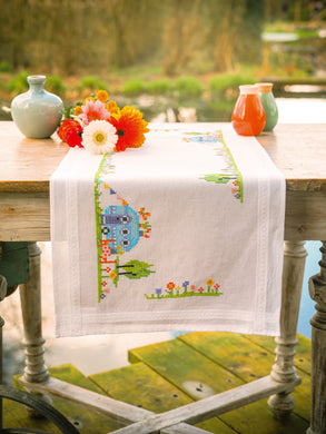 Road Trip Vacation Table Runner Cross Stitch Kit - Vervaco