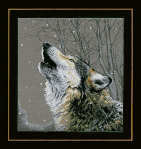 Howling at the Stars (Wolf) Cross Stitch Kit
