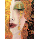RIOLIS Golden Tears counted cross stitch kit featuring a woman portrait with closed eyes and gold tear detail
