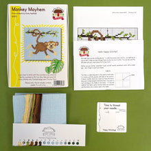 Load image into Gallery viewer, Monkey Mayhem Cross Stitch Kit