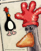 Magnetic needle minder with feather design for fabric and charts, 2cm by 5cm