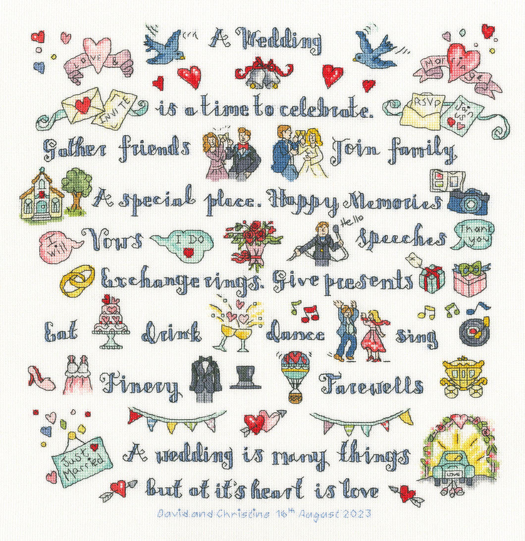 A Wedding is Many Things Cross Stitch Kit