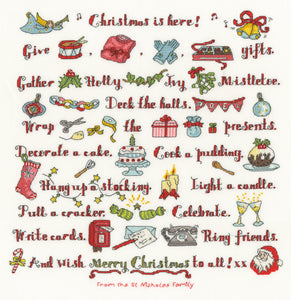 Christmas Is Here! Cross Stitch Kit - Bothy Threads