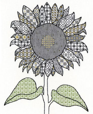 Blackwork Sunflower Cross Stitch Kit