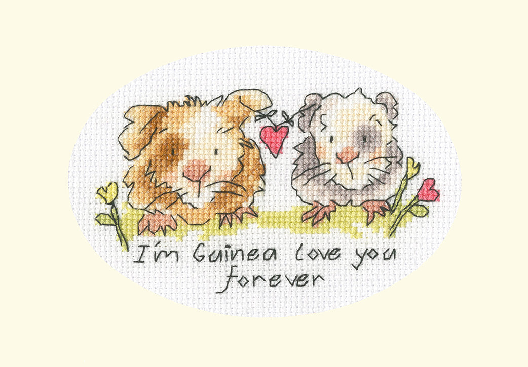 I'm Guinea Love You Forever Cross Stitch Kit - Greetings Card - Bothy Threads