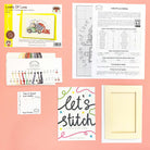 Loads Of Love greeting card cross stitch kit with 14 count antique white Aida and alphabet personalization