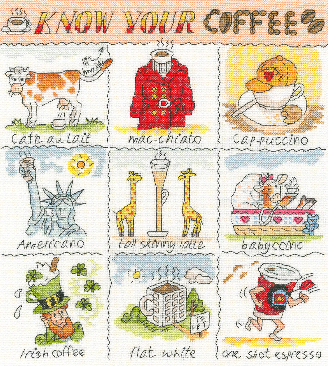 Know Your Coffee Cross Stitch Kit - Bothy Threads