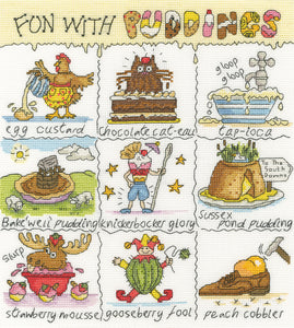 Fun with Puddings Cross Stitch Kit - Bothy Threads