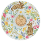 Spring wreath cross stitch kit with ice blue Aida fabric, gold thread, sequins, and wooden spring disc