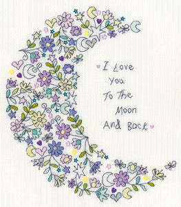 Love You To The Moon Cross Stitch Kit - Bothy Threads