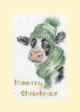 Moo-rry Christmas - Christmas Card Cross Stitch Kit - Bothy Threads