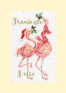 Flamingle Bells - Christmas Card Cross Stitch Kit - Bothy Threads
