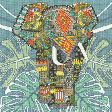 Jewelled Elephant Cross Stitch Kit - Bothy Threads