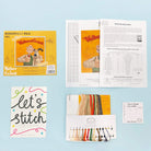 Wonderfully W&G Cross Stitch Kit with Wallace & Gromit design and full color printed Aida fabric
