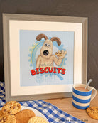 Cracking Biscuits! Wallace & Gromit cross stitch kit 14 count full color printed Aida with needle and instructions