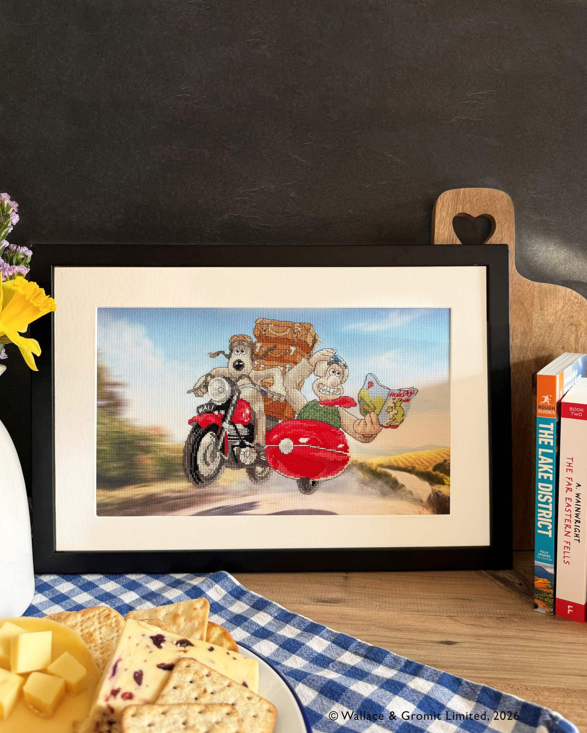 Cracking Holidays! Cross Stitch Kit featuring Wallace & Gromit with 16 count Aida and full stitching supplies