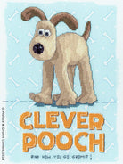 Clever Pooch! Cross Stitch Kit featuring Wallace & Gromit with 14 count Aida fabric and colorful threads