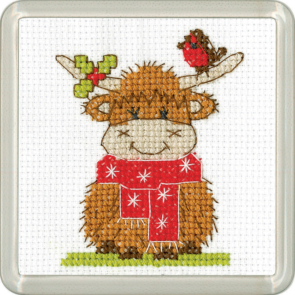 Highland Scarf Coaster Cross Stitch Kit Heritage Crafts Cotton Club