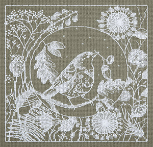 White Lace Bird Cross Stitch Kit