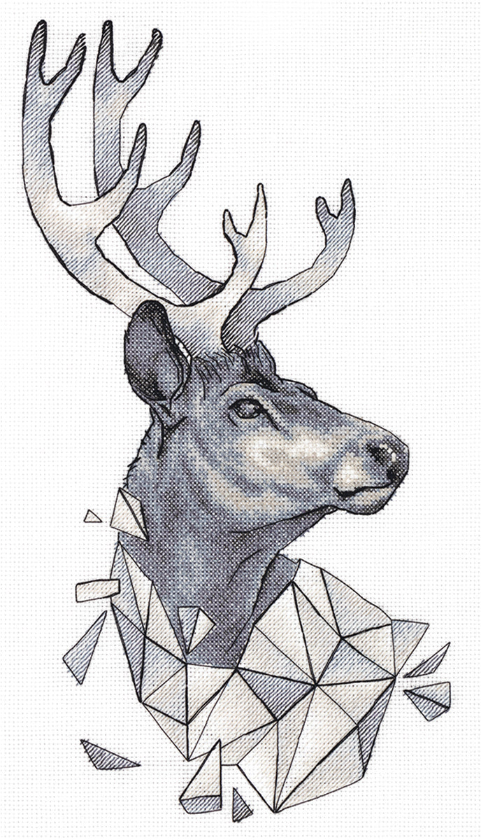 Geometric Deer Cross Stitch Kit