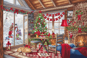 Christmas Cabin Cross Stitch Kit