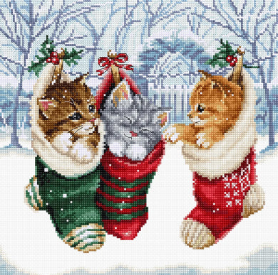 Snowy Kitties Cross Stitch Kit