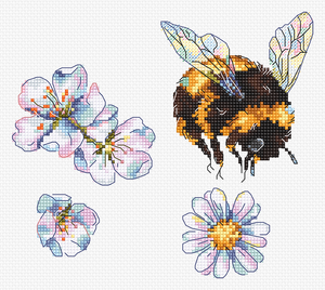 Furry Bumblebee Cross Stitch Kit