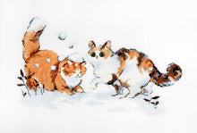 Load image into Gallery viewer, Winter Kitties Cross Stitch Kit