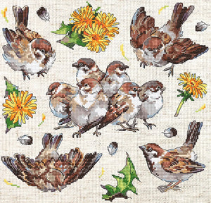 Sparrows Cross Stitch Kit