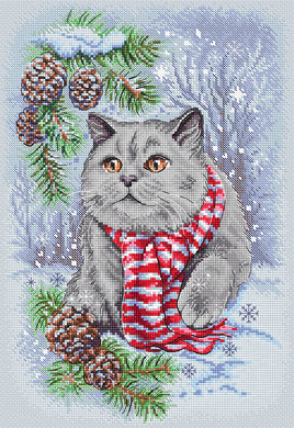 Winter Cat Cross Stitch Kit