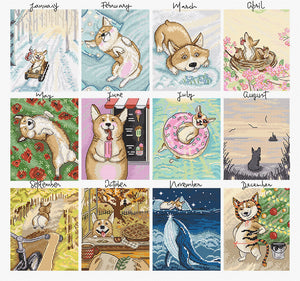 Doggy Calendar Cross Stitch Kit