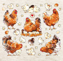 Load image into Gallery viewer, Pied Hens Cross Stitch Kit