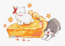 Load image into Gallery viewer, Eating Sleeping Stretching Cross Stitch Kit