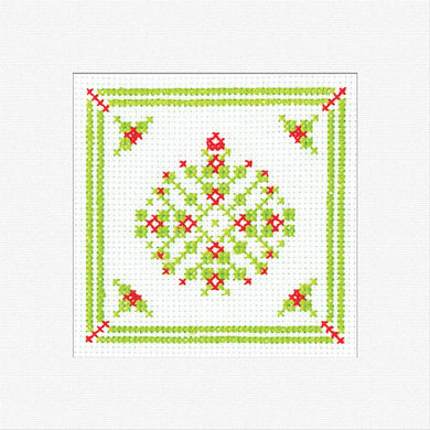 Holly Filigree Christmas Bauble Card Cross Stitch Kit