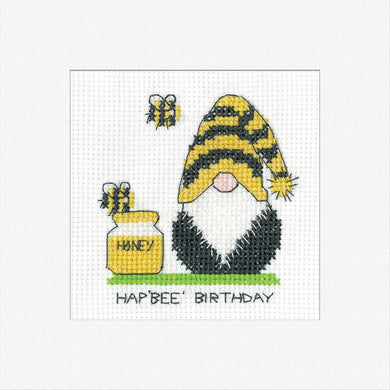 Gonk Birthday Bee Card Cross Stitch Kit