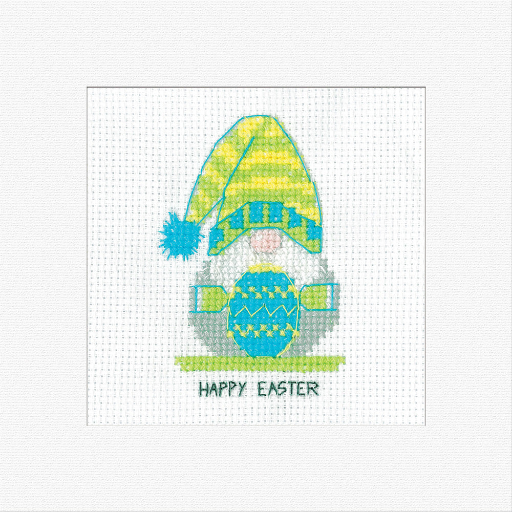 Gonk Easter Egg Green Card Cross Stitch Kit