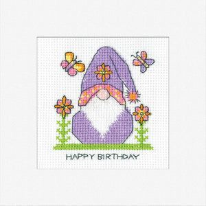 Gonk Birthday Flowers Card Cross Stitch Kit