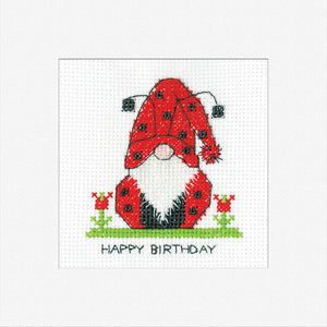 Gonk Birthday Ladybird Card Cross Stitch Kit