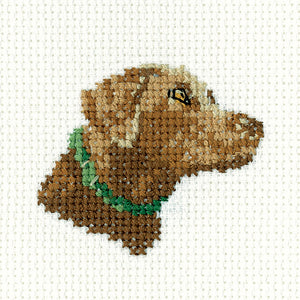 Chocolate Labrador - Little Friends Cross Stitch Kit
