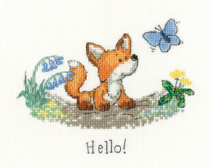 Hello - Little Fox Cross Stitch Kit
