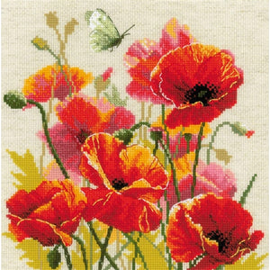Colour of Flame (Poppies) Cross Stitch Kit