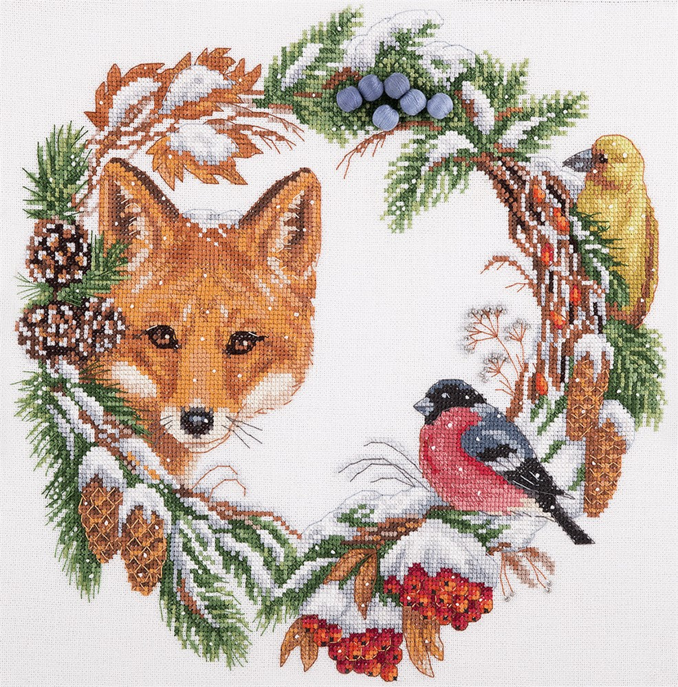 Winter Wreath Cross Stitch Kit