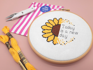 Today is a New Day (Sunflower) Cross Stitch Kit