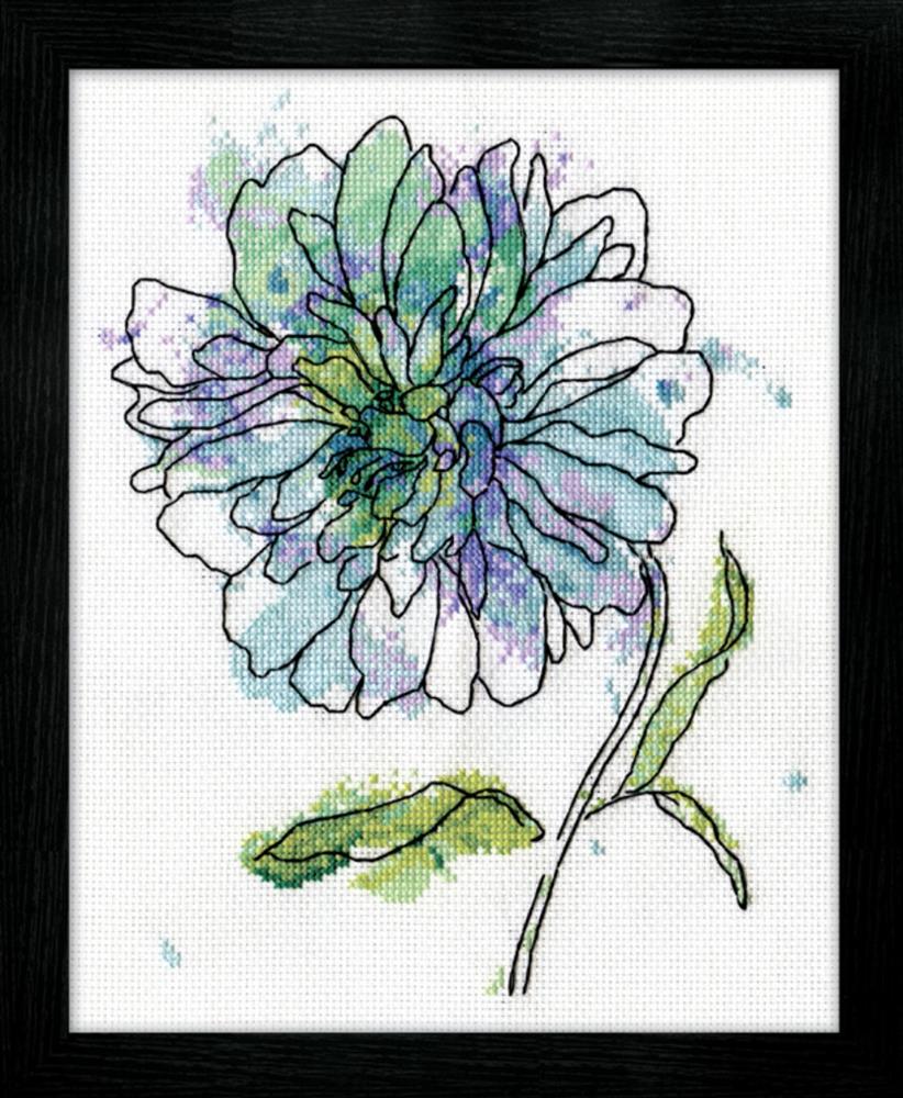 Blue Floral Cross Stitch Kit