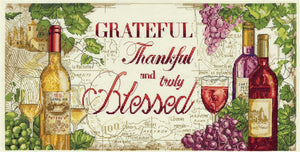 Grateful Wine Cross Stitch Kit